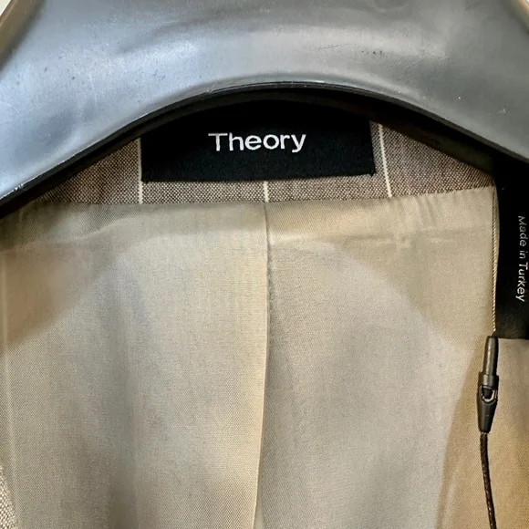 THEORY GRAY PINSTRIPE SUIT JACKET - Picture 5 of 8